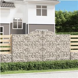 vidaXL Cestos gabião arqueados 9pcs 300x30x160/180cm ferro galvanizado
