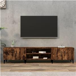vidaXL Móvel de TV 180x31,5x40 cm derivados de madeira carvalho fumado