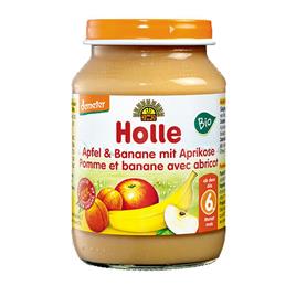 Boião Puré de Maçã/Banana/Alperce Holle 190 gr