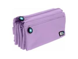 Estojo Quadrupole GRAFOPLÁS Alta Capacidade (Violeta - 23 x 12 x Ancho 8-16 cm - Poliéster)