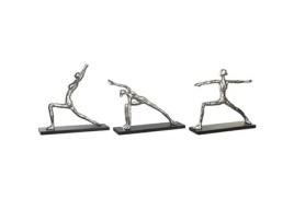 Figura Decorativa DKD HOME DECOR 33 x 10 x 35 cm Prateado Índio Yoga