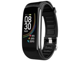 Smartwatch ENKERS C6 com Ecrã a Cores de 2,4 Cm Ip67 À Prova de Água Suporta Temperatura / Frequência Cardíaca / Pressão Arterial-Preto