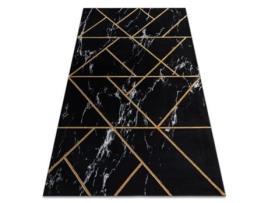  - Tapete DYWANY LUSZCZOW Emerald Exclusivo 2000 Glamour, À Moda Geométrico, Mármore Preto / Ouro