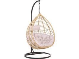 Cadeira suspensa com suporte em rattan cor natural  ARSITA