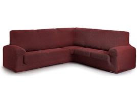 Capa para Sofá de Canto JM TEXTIL Spongy (Tecido Adaptável - Até 600 cm - Vermelho)