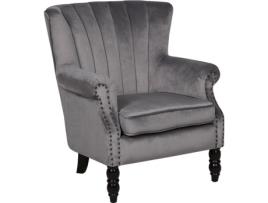 Poltrona em veludo cinzento SVEDALA