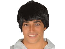 Peruca  Homem Preta Com Franja (Tam: Tamanho Único)