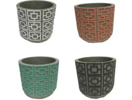 Vaso  Fiore (Multicor - 14x12 cm - Cimento - 4 Un)