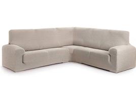 Capa para Sofá de Canto JM TEXTIL Spongy (Tecido Adaptável - Até 450 cm - Bege)