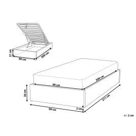 Sommier estofado creme com arrumação 90 x 200 cm DINAN