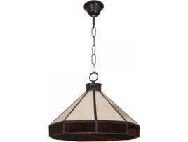 Candeeiro de Teto  Adarve (Castanho Escuro, Bege - E27 - Máx. 60W - Vidro)