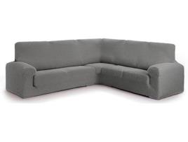 Capa para Sofá de Canto JM TEXTIL Spongy (Tecido Adaptável - Até 450 cm - Cinzento)