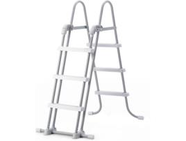 Escada Para Piscina  Aço Cinza (91 a 107 cm de Altura )