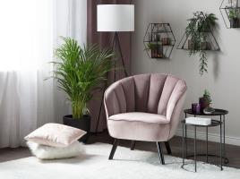 Poltrona de veludo rosa DALA