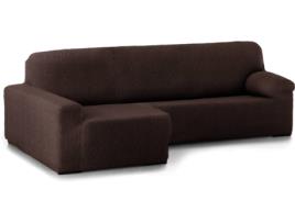 Capa Multielástica para Chaise Longue JM TEXTIL Spongy (Braço Longo - Esquerdo - Castanho - Até 360 cm)