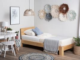 Cama individual em madeira clara 90 x 200 cm ROYAN