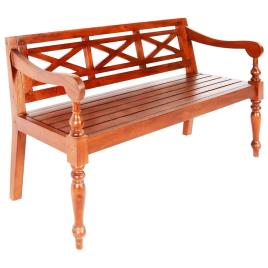 Banco  Batávia 136 cm madeira maciça mogno castanho escuro