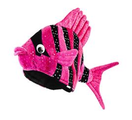 Chapéu de peixe rosa com listras