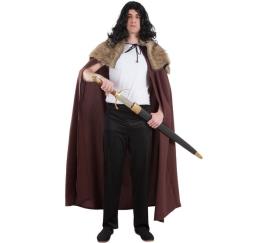 Manto Marrom do Guardião Medieval com cabelo