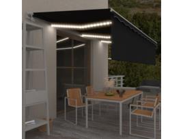 vidaXL Toldo automático c/ estore/LED/sensor de vento 6x3 m antracite
