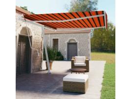 vidaXL Toldo automático independente 400x350 cm laranja e castanho