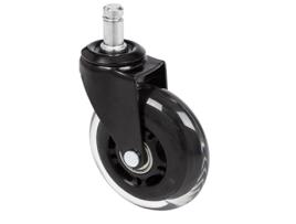 5 X Rodas para Solos Duros Rolo Skate 11 mm / 75 mm Rodas com Freno Negro / Transparente Lote De