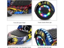 Hoverboard HITWAY 6.5'' Led Light Bluetooth Speaker Amarelo