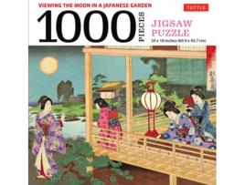 Livro viewing the moon japanese garden- 1000 piece jigsaw puzzle de illustrated by toyohara chikanobu (inglês)