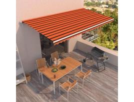 vidaXL Toldo retrátil automático 600x350 cm laranja e castanho