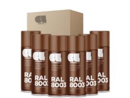 6 X Spray Acrílico Brilhante Premium Ral Cosmos Lac 400 Ml (Ral 8003 Castanho Argila)