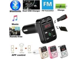Preto-sem fio Bluetooth Car 2 Usb Carregador Fm Transmissor Mp3 Player