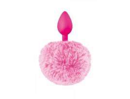 Plug Anal de Silicone SWEET CARESS com Cauda de Coelhinho Rosa