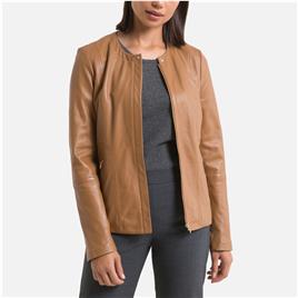 Anne Weyburn Blusão curto em pele de cordeiro