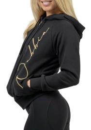Sweatshirt com capuz Nebbia NEBBIA Women s Classic Zip-Up Hoodie INTENSE Signature Gold