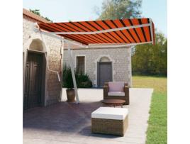 vidaXL Toldo automático independente 500x350 cm laranja e castanho