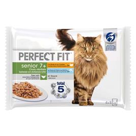 Perfect Fit Sterilised Senior 7+ Pack misto - Peru com cenoura e peixe branco com ervilhas (52 x 85 g)