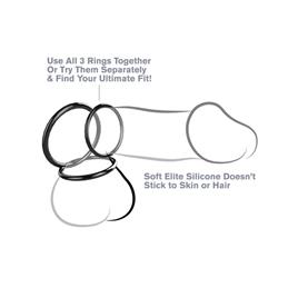 FANTASIA C-RINGZ CONJUNTO DE 3 ANÉIS DE SILICONE PRETO