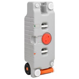 vidaXL Tanque de água com rodas para campismo 75 L cinzento