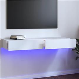 vidaXL Móvel de TV com luzes LED 120x35x15,5 cm branco brilhante