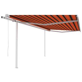 vidaXL Toldo retrátil automático com postes 4x3,5 m laranja e castanho