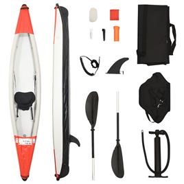 vidaXL Kayak insuflável 375x72x31 cm poliéster vermelho