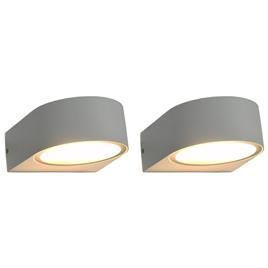 vidaXL Candeeiros de parede para exterior redondos 2 pcs 11 W branco
