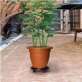 vidaXL Carrinhos de plantas c/ rodas 5 pcs diâmetro 30 cm 170 kg preto