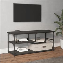 vidaXL Móvel de TV 103x38x46,5 cm derivados de madeira e aço preto