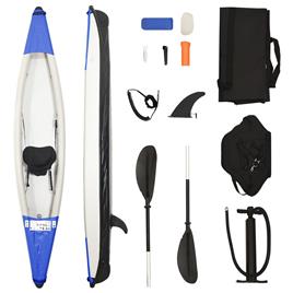 vidaXL Kayak insuflável 375x72x31 cm poliéster azul