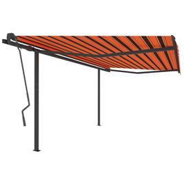 vidaXL Toldo retrátil automático com postes 4x3,5 m laranja e castanho