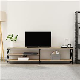 vidaXL Móvel de TV 200x40x50cm derivados madeira/metal carvalho sonoma