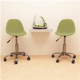 vidaXL Cadeiras de jantar giratórias 2 pcs tecido verde