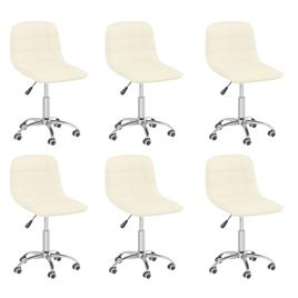 vidaXL Cadeiras de jantar giratórias 6 pcs tecido cor creme