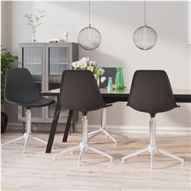 vidaXL Cadeiras de jantar giratórias 4 pcs PP cinzento-claro